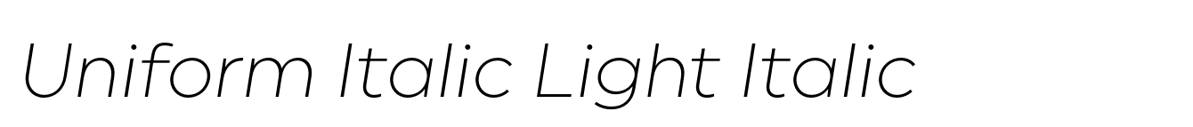 Uniform Italic Light Italic